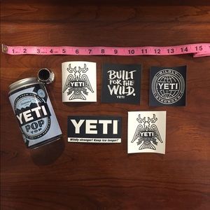 Decorative Yeti can and Yeti stickers